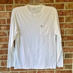 VINEYARD VINES Long Sleeve Frocket Mens Size M-VV Embroidered Logo White Nice!